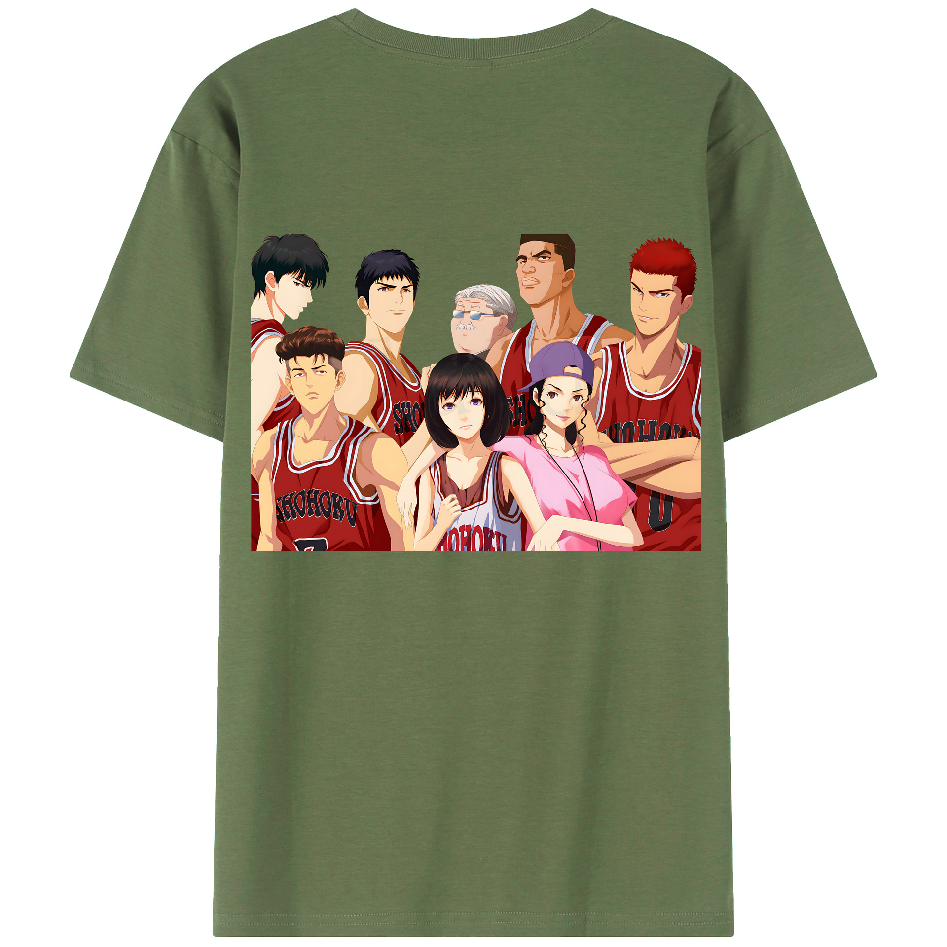 （画像用） SLAM DUNK／スラムダンク 綿100％ メンズ半袖Tシャツ（バックプリント） 通気性